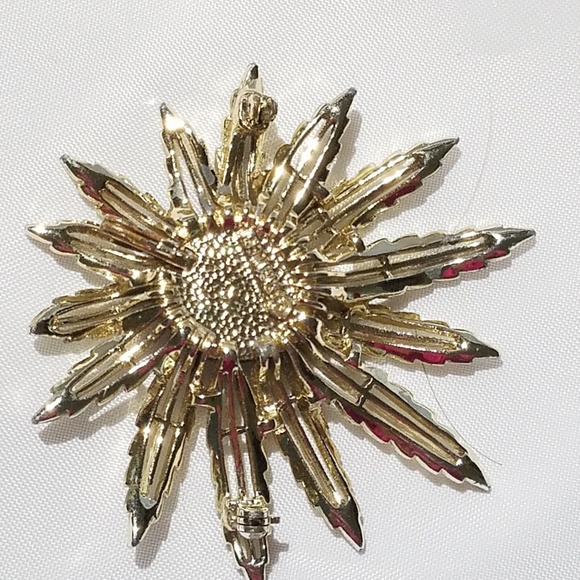 Sarah Coventry Gold and Brown Sunflower Thistle Brooch - Picture 2 of 8